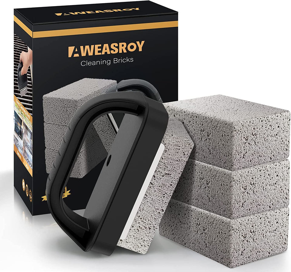 Heavy Duty Grill Cleaner. Grill Cleaning Bricks with Handle. Pumice Griddle Cleaning Stone Removing Stains for BBQ. Swimming Pool. Sink(4 Pack)