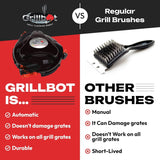 Grillbot Automatic Grill Cleaning Robot with Nylon Brushes. BBQ Grill Cleaner. Grill Brush. Grill Scraper. BBQ Accessories (Black Grillbot)