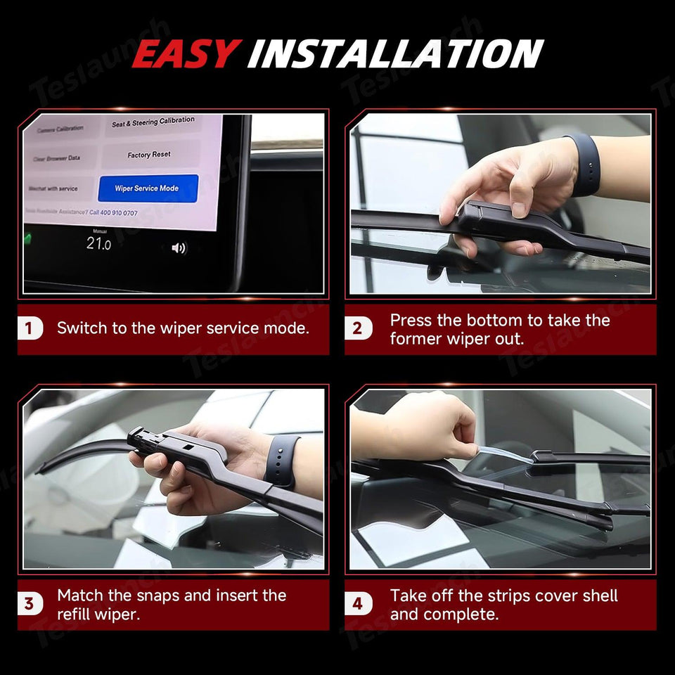 High-Quality 26+20 Tesla Model Y 2020+ Frameless Windshield Wiper Blades Kit