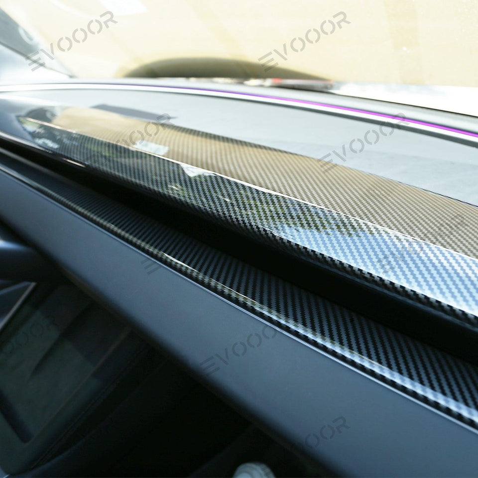 2024 Model 3 Highland Dashboard Cover (Carbon Fiber Pattern ABS) for Tesla(2PCS)