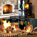 26 Fireplace Fire Pit Tongs & 32 Fire Pit Poker. Fireplace Wood Stove Firewood Tongs. Black Heavy Duty Wrought Iron Log Grabber Fire Pit Tools for Campfire. Fireplace. Bonfires. Indoor&Outdoor Use