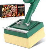 Grill Brush Bristle Free with Scraper.22 Extra Long Steam Grill Brush for Outdoor Grill.Replaceable Cleaning Head.Safe Grill Cleaner for Cast Iron/Stainless-Steel Grates.Ideal BBQ Gifts for Men Dad