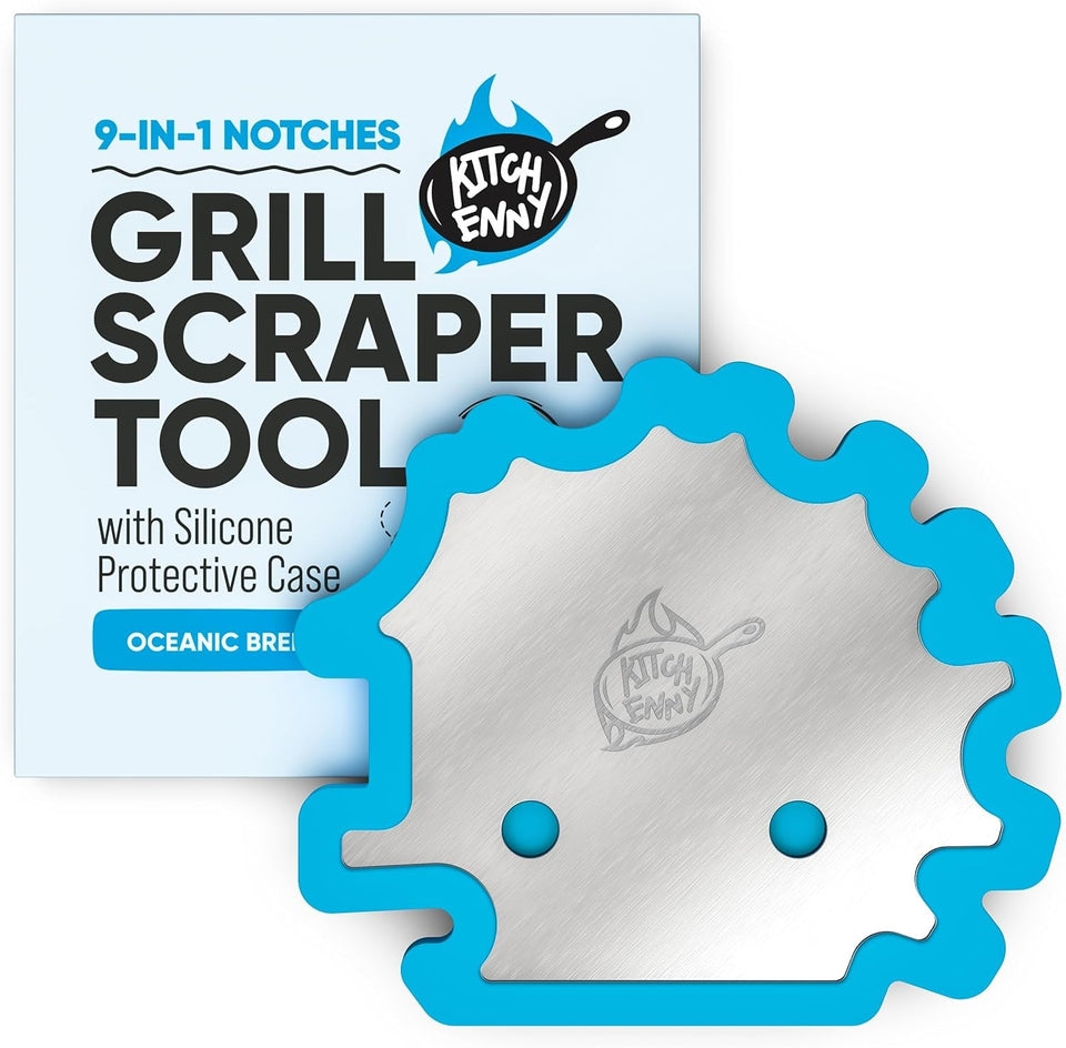 Grill Scraper for Outdoor Grill - BBQ Grill Accessories. Bristle-Free Camping Accessories. Perfect BBQ Gifts for Men Who like Grilling. Stocking Stuffers for Adults. Dads Who Have Everything