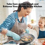 3 Pairs Rubber Cleaning Gloves for Household - Reusable Dishwashing Gloves for Kitchen. Waterproof Flocked Liner Dish Washing Gloves for Kitchen Bathroom. Laundry. Gardening (Large)