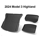 2024 Model 3 Highland All-Weather Floor Mats Full Set Trunk Mat Cargo Mat Frunk Cargo Liner for Tesla
