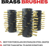 Automatic BBQ Grill Cleaning Robot Replacement Brush - Grill Cleaner Parts. Grilling Accessories. Wire Brush Tool. Metal Brush - Set of 3 Each Stainless Steel. Nylon and Brass Variety Pack