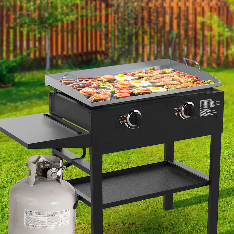 28 Inch Stainless Steel Griddle. Flat Top Griddle Replacement Top for Blackstone 28 2-Burner Gas Grill Cooking Station. Griddle Top Replacement with Rear Grease System