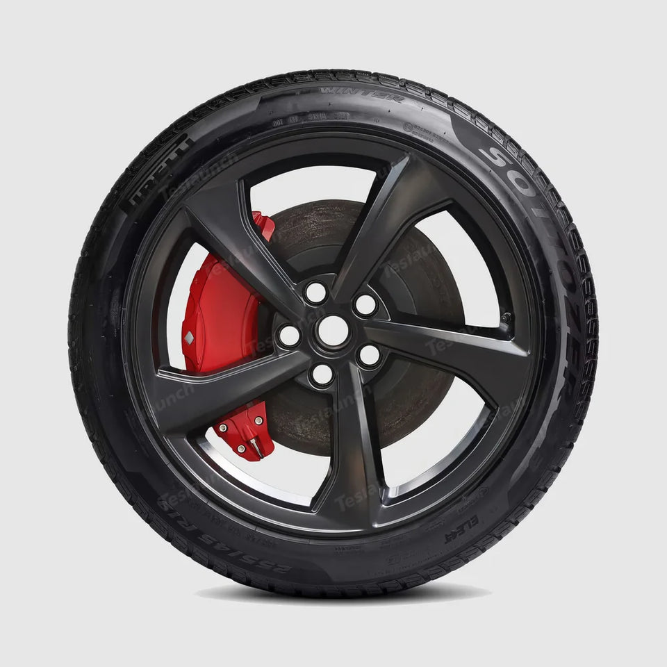 Set of 4 Red Brake Caliper Covers for Tesla Model Y - Enhanced Style for 2025+ Models