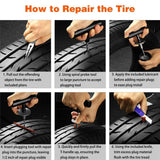 All Cars Tubeless Tire Puncture Repair Set - Essential Emergency Kit for Vehicle Owners