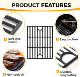 17 Inch Cast Iron Grill Grates for Nexgrill 4 Burner 720-0830H 720-0783E 720-0830X 720-0888S and 5 Burner 720-0888N 720-0888 720-0697 Replacement Cooking Grate Parts