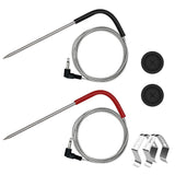 2-Pack Temp Meat Probe Replacement for Pit Boss Pellet Grills and Smokers. 3.5Mm Plug Thermometer Probes with 2 Pack Probe Grommets and Probe Clips