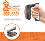 ™ Cast Iron Skillet Cleaner the Cast Iron Scrubber and Grill Brush - Perfect for Cleaning Cast Iron Cookware - Grills and Griddles - Built with Welded Stainless Steel Rings