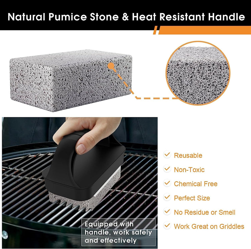 Heavy Duty Grill Cleaner. Grill Cleaning Bricks with Handle. Pumice Griddle Cleaning Stone Removing Stains for BBQ. Swimming Pool. Sink(4 Pack)