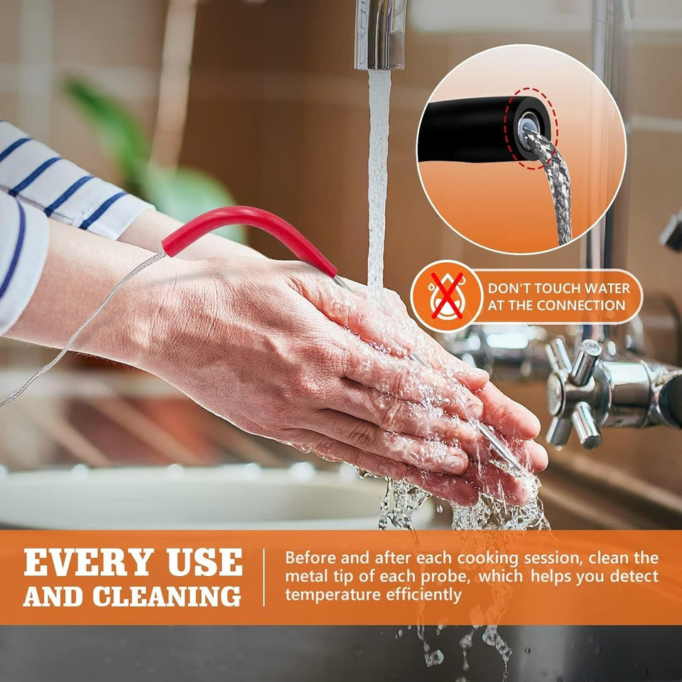 2-Pack Temp Meat Probe Replacement for Pit Boss Pellet Grills and Smokers. 3.5Mm Plug Thermometer Probes with 2 Pack Probe Grommets and Probe Clips