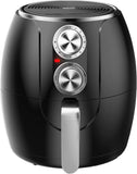3.2-Quart Small Electric Air Fryer. Timer & Temp. Control (Black. Silver) (AF-300BK)