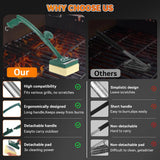 Grill Brush Bristle Free with Scraper.22 Extra Long Steam Grill Brush for Outdoor Grill.Replaceable Cleaning Head.Safe Grill Cleaner for Cast Iron/Stainless-Steel Grates.Ideal BBQ Gifts for Men Dad