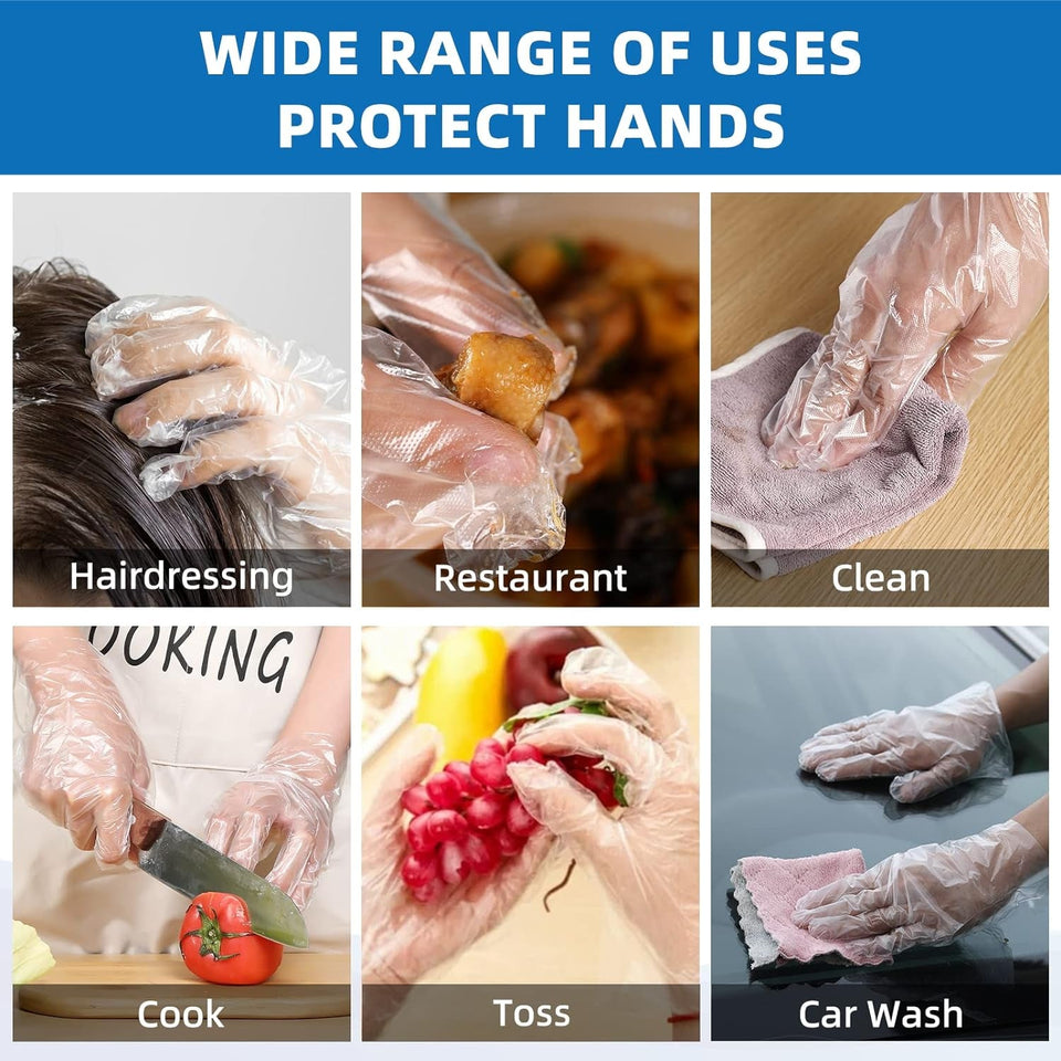 Disposable Food Gloves - Food Handling. Cooking. Kitchen Cleaning and Hygien 200 Count (Pack of 1)