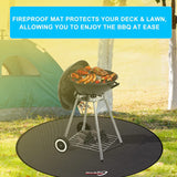 38 round under Grill Mat. 4 Layers Fire Pit Mat Protect Mat.Fireproof Mat Fire Pit Pad for Deck Patio Grass Outdoor Wood Burning Fire Pit and BBQ Smoker.Portable Reusable and Waterproof.Black
