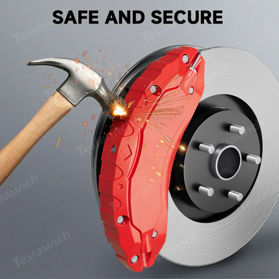 Set of 4 Red Brake Caliper Covers for Tesla Model Y - Enhanced Style for 2025+ Models