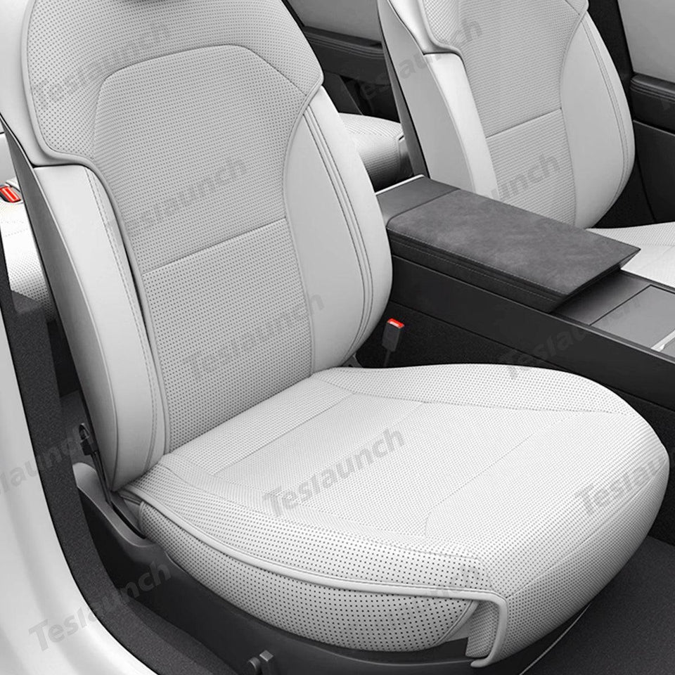 Napa Leather Seat Cushion Set – All-Season Ventilated Comfort for Tesla Model Y Juniper 2025+ (7-Piece Set)