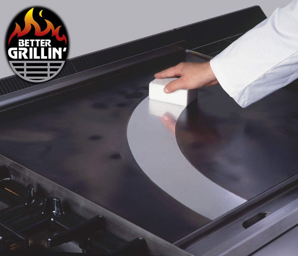 Better Grillin Scrubbin Stone Grill Cleaner Handle-Protect Hands & Nails When Scouring Grill with Three Scrubbin Stone