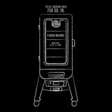 3-Series Digital Vertical Smoker. Silver Hammertone