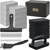 18Pcs Griddle Cleaning Kit for Blackstone. Heavy Duty Flat Top Grill Cleaning Kit. Include Handle. Cleaning Bricks. Scrubber Brush. Scouring Pads. Griddle Grill Scraper. Blackstone Cleaner for Griddle