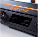 22-Inch Electric Griddle - 1200W Non Stick Ceramic Titanium Coated Stainless Steel Tabletop Griddle with Ez-Touch Control Dial. LCD Display. Patented Rotate & Remove Glass Hood - 8001