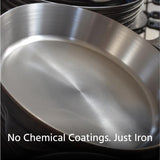 12 Inch Lightweight Pre-Seasoned Cast Iron Griddle with Cleaning Kit - Smooth Polished Surface. Easy to Clean Cast Iron Skillets Use in the Oven. on the Stove or Grill. over a Campfire