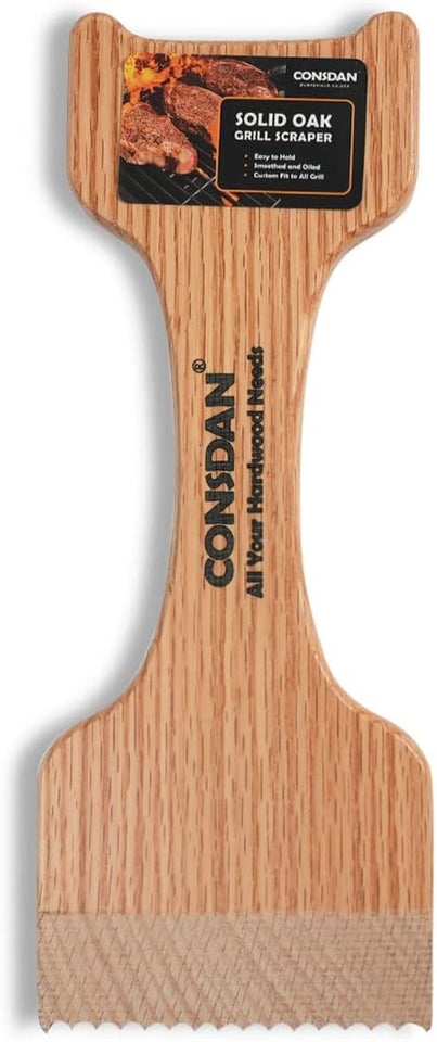 Grill Scraper. Soild Oak Wooden Grill Brush. Grill Scraper for Outdoor Grill. Bristle Free Grill Scrapers. Grill Grate Cleaner Safe Wood Grill Brusher