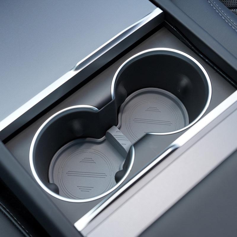 2024 Model 3 Highland Water Cup Holder Storage Box Console TPE Silicone Holder Cup Holder Insert for Tesla