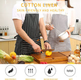 2 Pieces Kitchen Cooking Aprons. Cotton Polyester Blend Adjustable Bib Aprons with 2 Pockets for Women Men Chef Chef (Black/Brown Stripes. 2)