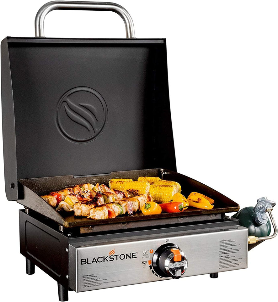 1814 Stainless Steel Propane Gas Portable. Flat Top Griddle Frill Station for Kitchen. Camping. Outdoor. Tailgating. Tabletop. Countertop – Heavy Duty & 12. 000 Btus. 17 Inch. Black