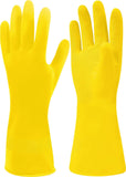 3 Pairs Yellow Cleaning Dish Gloves. Professional Natural Rubber Latex Gloves. Kitchen Dishwashing Gloves (3 Pairs)