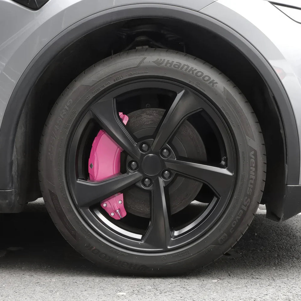 Set of 4 Red Brake Caliper Covers for Tesla Model Y - Enhanced Style for 2025+ Models