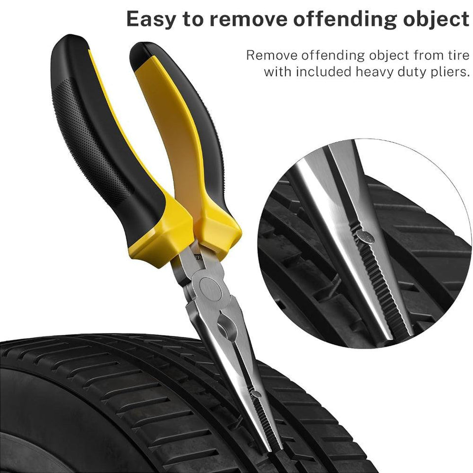 All Cars Tubeless Tire Puncture Repair Set - Essential Emergency Kit for Vehicle Owners