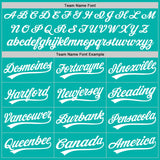 Custom Stitched Aqua White-Aqua Baseball Pullover Sweatshirt Hoodie