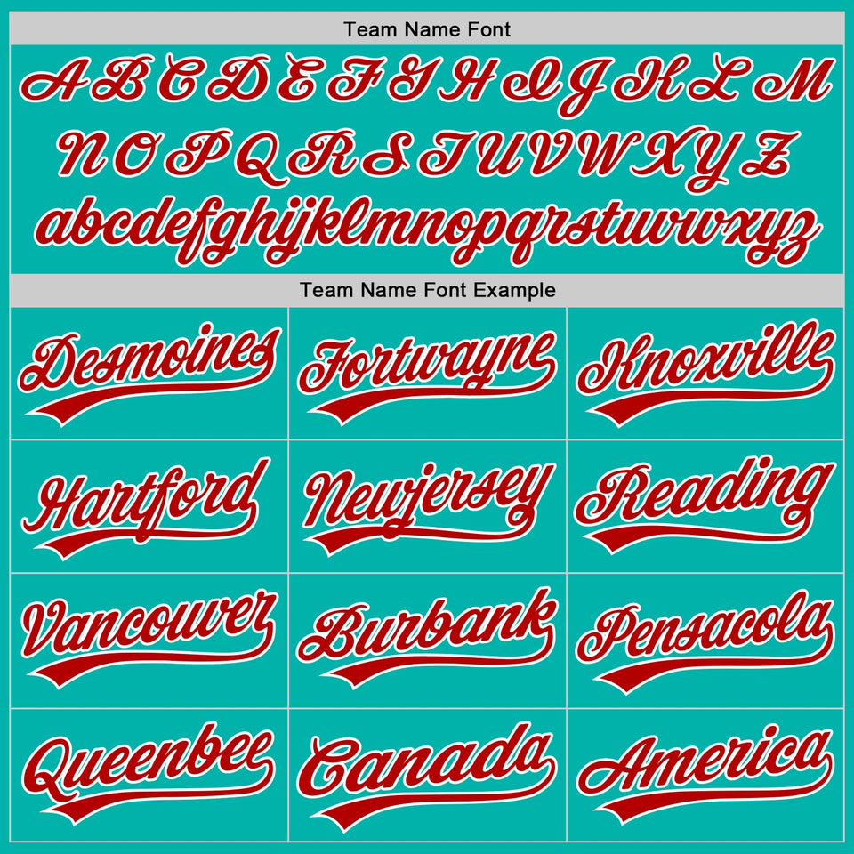 Custom Stitched Aqua Red-White Baseball Pullover Sweatshirt Hoodie