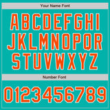 Custom Stitched Aqua Orange-White Baseball Pullover Sweatshirt Hoodie