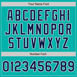 Custom Stitched Aqua Navy-White Baseball Pullover Sweatshirt Hoodie