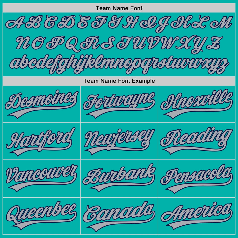 Custom Stitched Aqua Gray-Navy Baseball Pullover Sweatshirt Hoodie