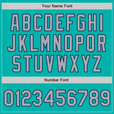 Custom Stitched Aqua Gray-Navy Baseball Pullover Sweatshirt Hoodie