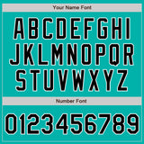 Custom Stitched Aqua Black-White Baseball Pullover Sweatshirt Hoodie