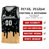 Custom Black Basketball Kits with Ice Cream Element Pattern