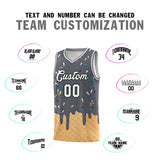 Custom Gray Basketball Kits with Ice Cream Element Pattern