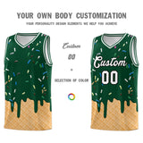 Custom Green Basketball Kits with Ice Cream Element Pattern