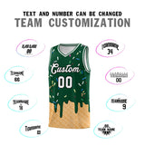 Custom Green Basketball Kits with Ice Cream Element Pattern
