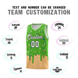Custom Light Green Basketball Kits with Ice Cream Element Pattern