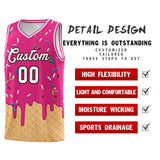 Custom Rose Red Basketball Kits with Ice Cream Element Pattern