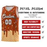 Custom Dark Orange Basketball Kits with Ice Cream Element Pattern